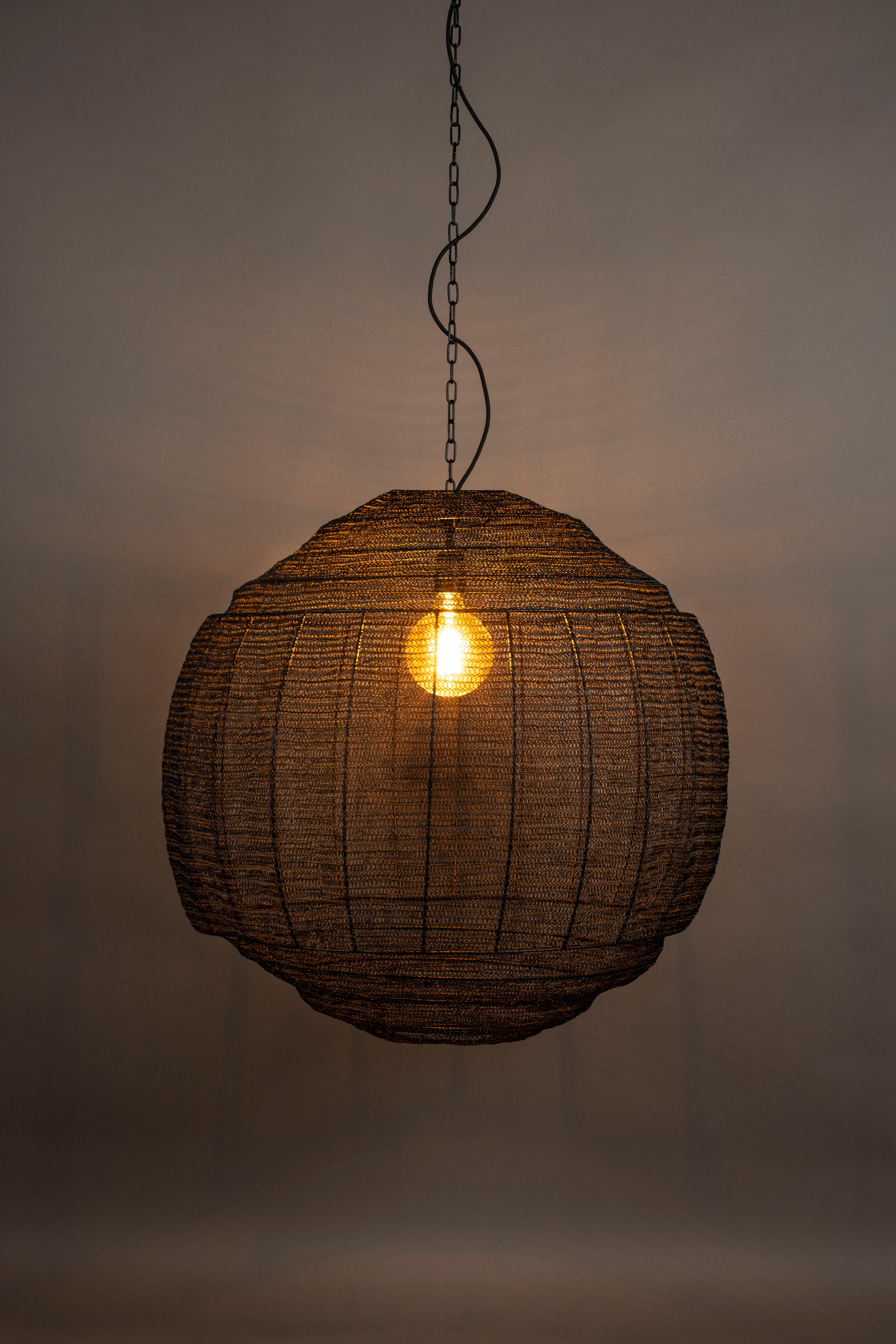 Dutchbone Meezan Black Metal Weave Pendant Light XL